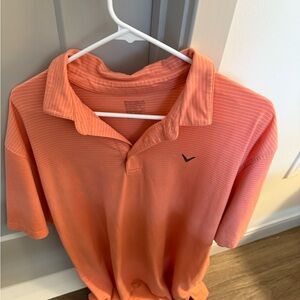 Callaway Men's Striped Coral Polo Shirt
